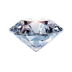 Shiny diamond gem isolated on transparent background. Brilliant
