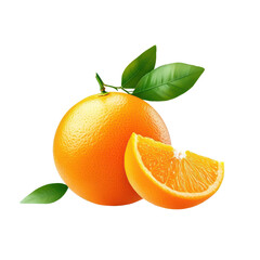 Fresh orange with vibrant leaves, showcasing juicy segments, perfect for healthy lifestyle or food-related themes.