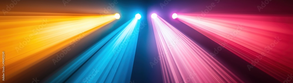 Aufkleber vibrant light beams radiate across a dark background, creating a captivating and dynamic visual expe