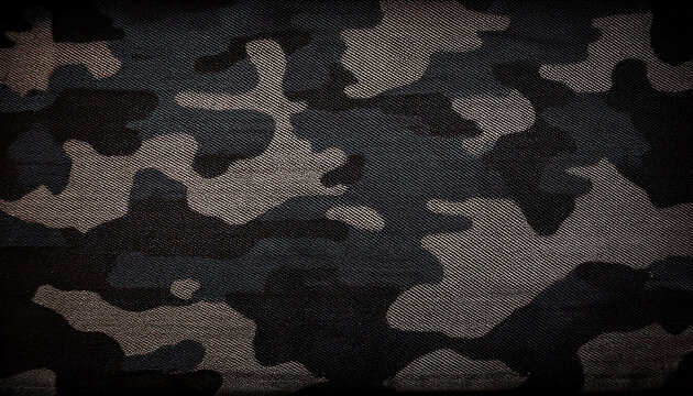 Bold textured camouflage design. Dark pattern.