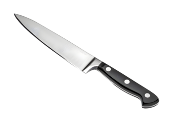Sharp kitchen knife  isolated on transparent background
