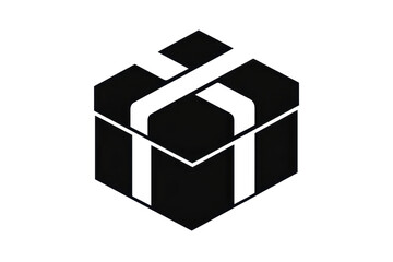 Black and white abstract geometric logo design with a cubic and interconnected lines pattern. Ideal for modern branding and graphic design.