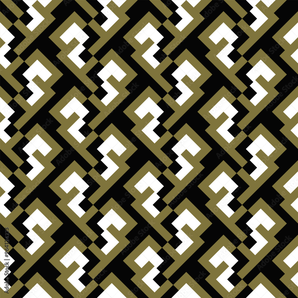 Poster seamless abstract threetone pattern background design - repetitive vector illustration