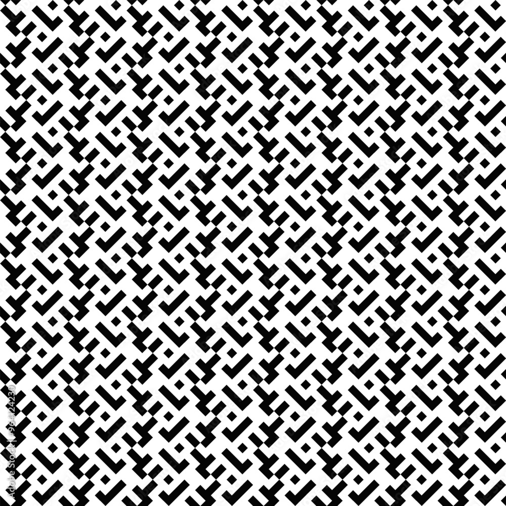 Poster random diagonal pixel noise pattern background - monochrome repetitive vector design