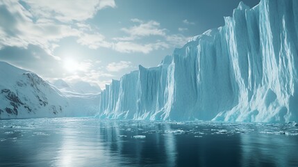 View Majestic Iceberg Cliffs in Antarctica