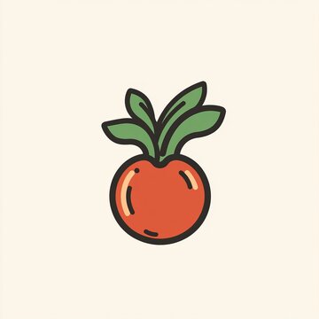 recommend clip art: Cartoon illustration of a red radish.