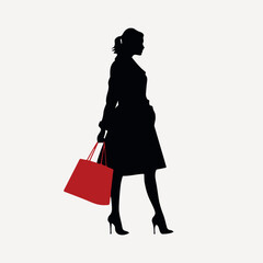 Elegant silhouette woman shopping