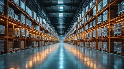 Fototapeta premium Background illustrating the warehouse cleaning process, promoting hygiene and a clean environment.