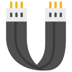 jumper cable flat icon