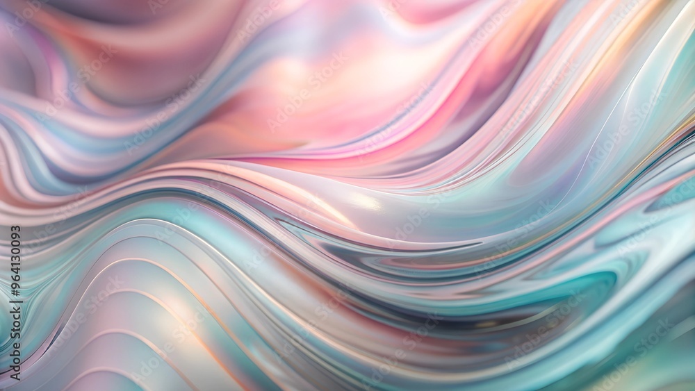 Poster smooth abstract waves in pastel hues creating a soft, flowing appearance with a dynamic texture