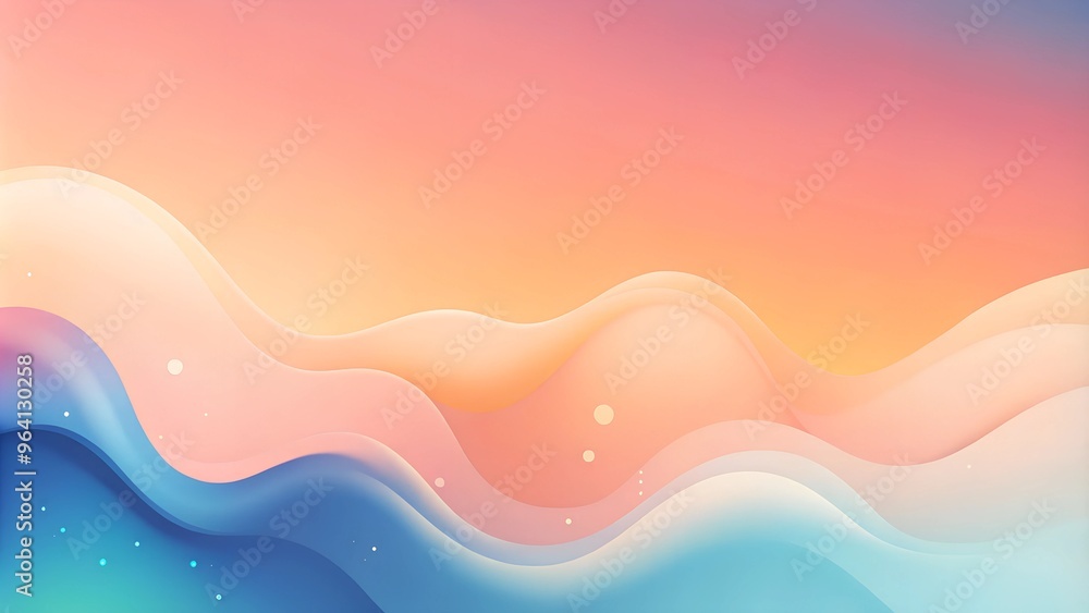 Poster soft abstract waves with pastel colors and gradients for background design