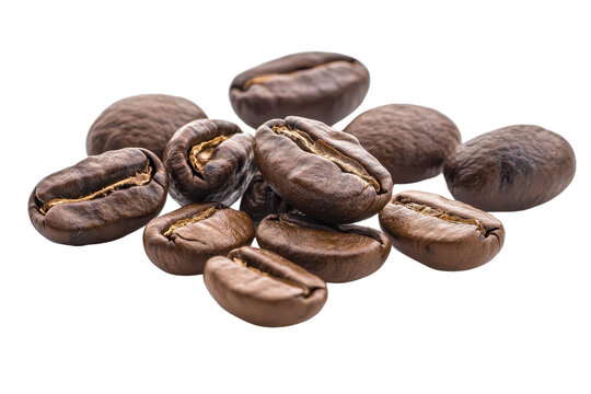 Close-up of roasted coffee beans, perfect for brewing a fresh cup of coffee. Aromatic, rich, and full of flavor for coffee enthusiasts.