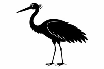 Stork bird silhouette vector, bird silhouette, stork bird black icon vector isolated on white background