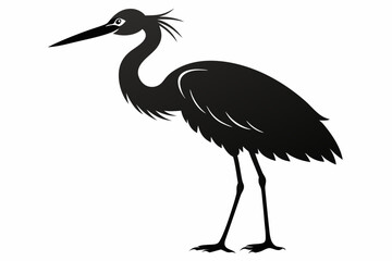 Stork bird silhouette vector, bird silhouette, stork bird black icon vector isolated on white background