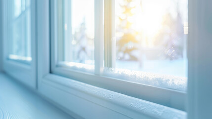 Frosty Winter Morning Through Double Glazed Window