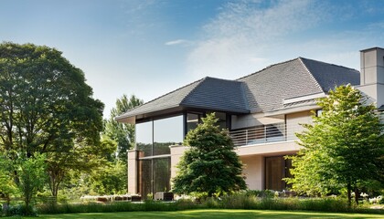 modern house with garden