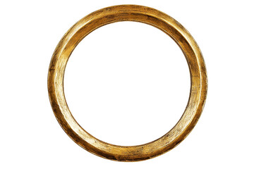Gold circular frame isolated on transparent background. Elegant round design for decor or art projects, perfect for adding a vintage touch.