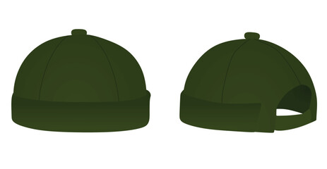Green brim cap. vector illustration