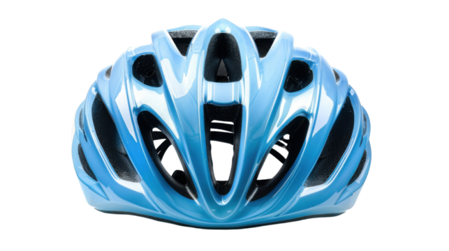 A blue helmet with a black visor