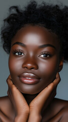 Fototapeta premium Black and White Portrait of a Beautiful Women Skincare Model