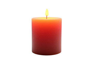 Red candle with a flickering flame, isolated on a transparent background. perfect for themes of relaxation, ambiance, and warmth.