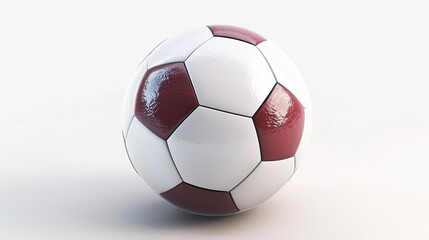 Fototapeta premium A detailed soccer ball with realistic texture on a pure white background.