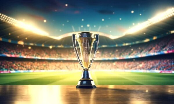 trophy on stadium background