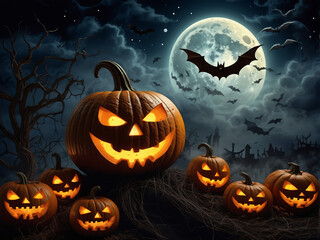 halloween background with pumpkin