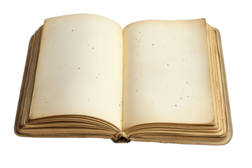 Vintage open book with blank pages, perfect for background, education, and literature themes. High-resolution image for creative projects.