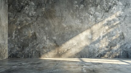 Concrete Room for displaying products and setting the background for interior design with loft office style featuring Plaster or Gypsum wall textures.