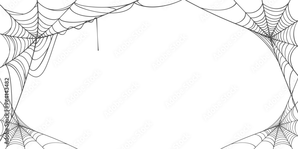 Wall mural spider web line art vector eps