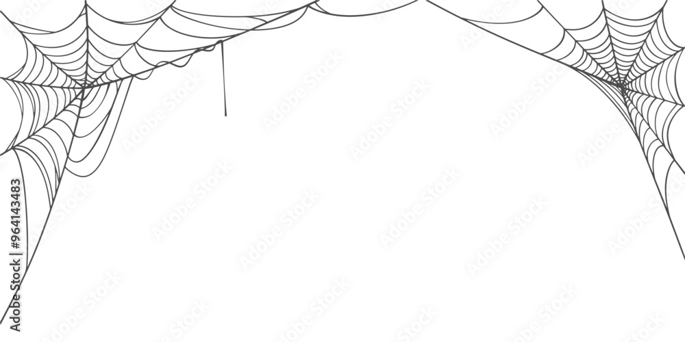 Wall mural spider web line art vector eps
