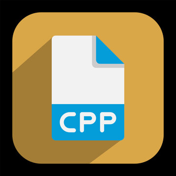 Cpp document flat icons. format, extension, file type symbol icon. Vector illustration.