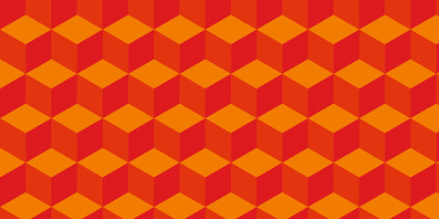 Abstract orange style minimal blank cubic. Geometric pattern illustration mosaic, square and triangle wallpaper.