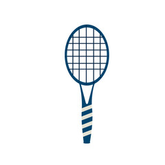 Tennis racket isolated on white background. Vector hand drawn flat illustration
