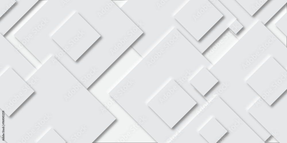 Poster abstract grey square shape with futuristic concept embossed papercut background with neomorphism abs