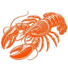  lobster on a white background, lobster vector art