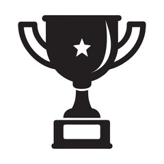 Trophy cup icon silhouette isolated on a white background,Eps 10.