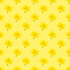 seamless pattern with yellow flowers