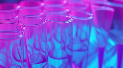 Biotech science with transparent screens displaying molecular data