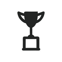 Trophy cup icon silhouette isolated on a white background,Eps 10.