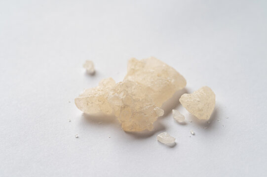 World Drug Day. World AIDS Day. crystal mephedrone designer drugs, bath salt on white background.
