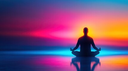 Serene Meditation with Soft Lights for Emotional Balance and EQ Development - Copy Space Available