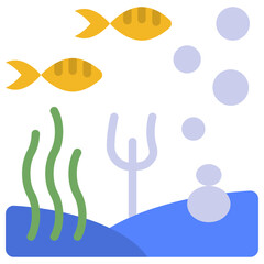underwater flat icon