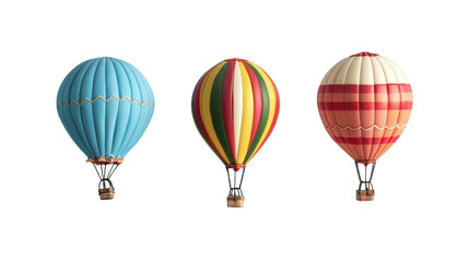 Fototapeta premium Miniature hot air balloon models ,isolated on a pure white background
