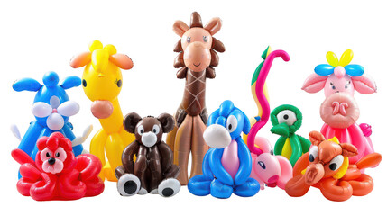 Fototapeta premium Balloon animal petting zoo displays ,isolated on a pure white background