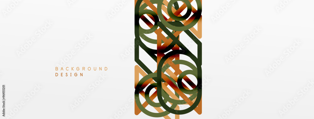 Poster Abstract background - colorful circle lines technology or business digital template