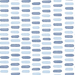 Watercolor Light Blue Spots Isolated on a White Background Semless Pattern, Infantile Style Design, seamless pattern with blue watercolor stripes