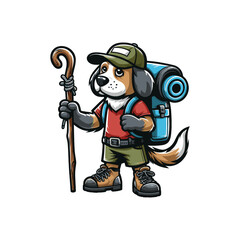 Cartoon Dog Climbing Ringmaster Vector Icon Illustration Animal