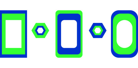 round shape blue and yellow